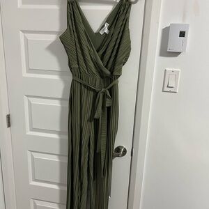 Addition Elle Olive Green Wrap Jumpsuit